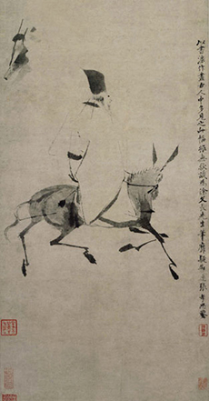  徐渭 驢背吟詩圖