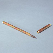 檀香木彩畫福壽筆