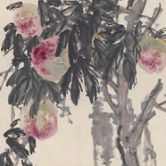 吳昌碩 九壽桃圖