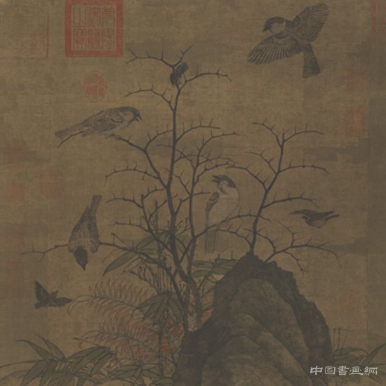  黃居寀 山鷓棘雀圖