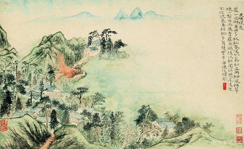 石濤與張大千跨世紀(jì)合作《溪南八景圖冊(cè)》欣賞