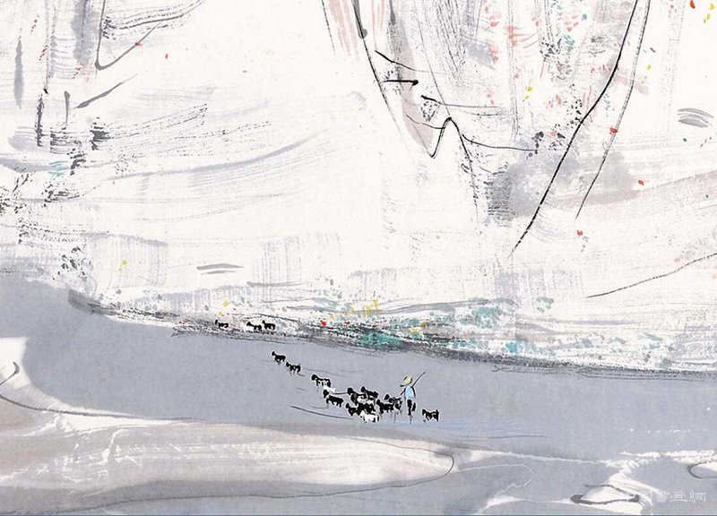 吳冠中《渡河》