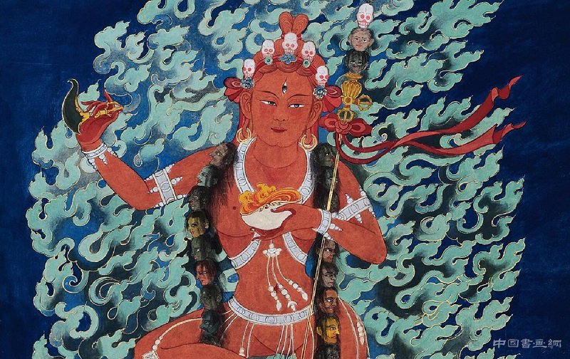 張大千臨摹敦煌壁畫——《空行母像》