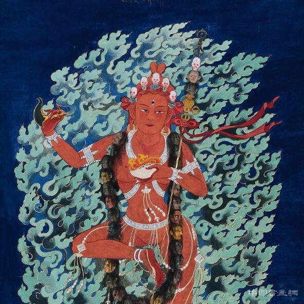 張大千臨摹敦煌壁畫——《空行母像》