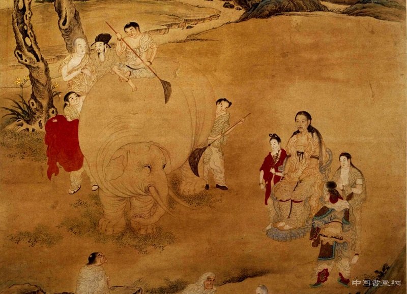 乾隆扮作普賢菩薩高坐蓮座-----《弘歷洗象圖》