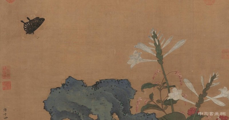 《秋花蛺蝶圖》