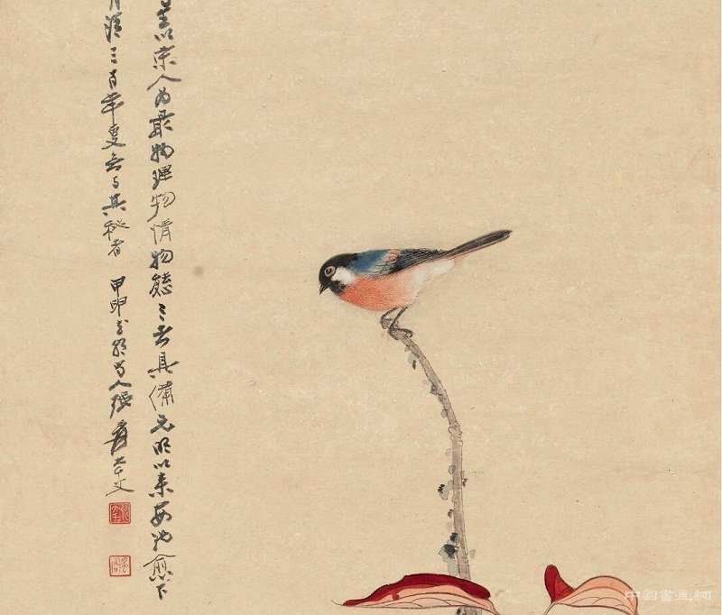 紅葉玉鴉圖》姊妹之作——《紅葉青禽圖》