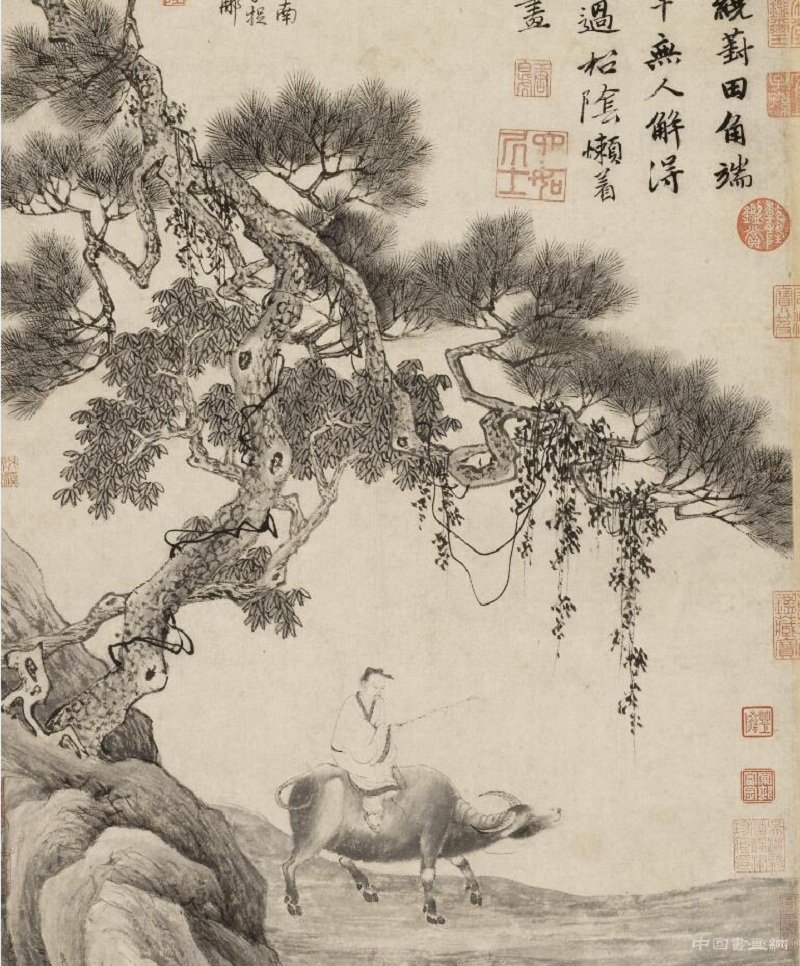 唐寅《葑田行犢圖軸》