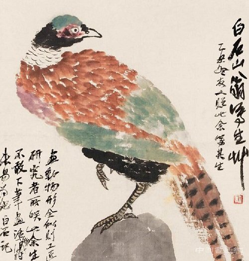 齊白石“衰年變法”后成熟作品——《錦雞圖》