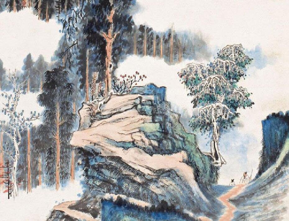 張大千最重要的山水巨構之一——《青城南望》圖