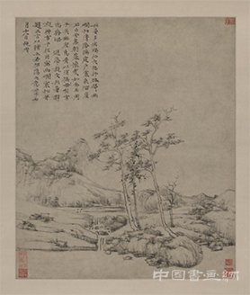 倪瓚幽澗寒松圖軸