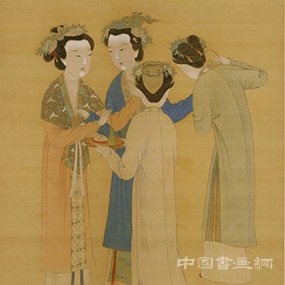 明 唐寅 王蜀宮妓圖軸