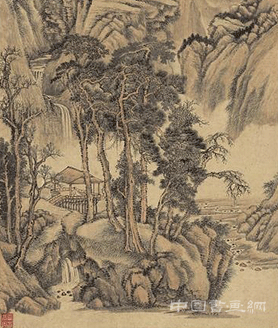 清 王翚 水閣幽人圖