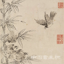 清 王榖祥《春雛得飼圖》軸