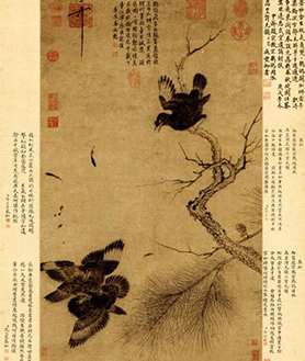 宋 趙佶《鴝鵒圖》