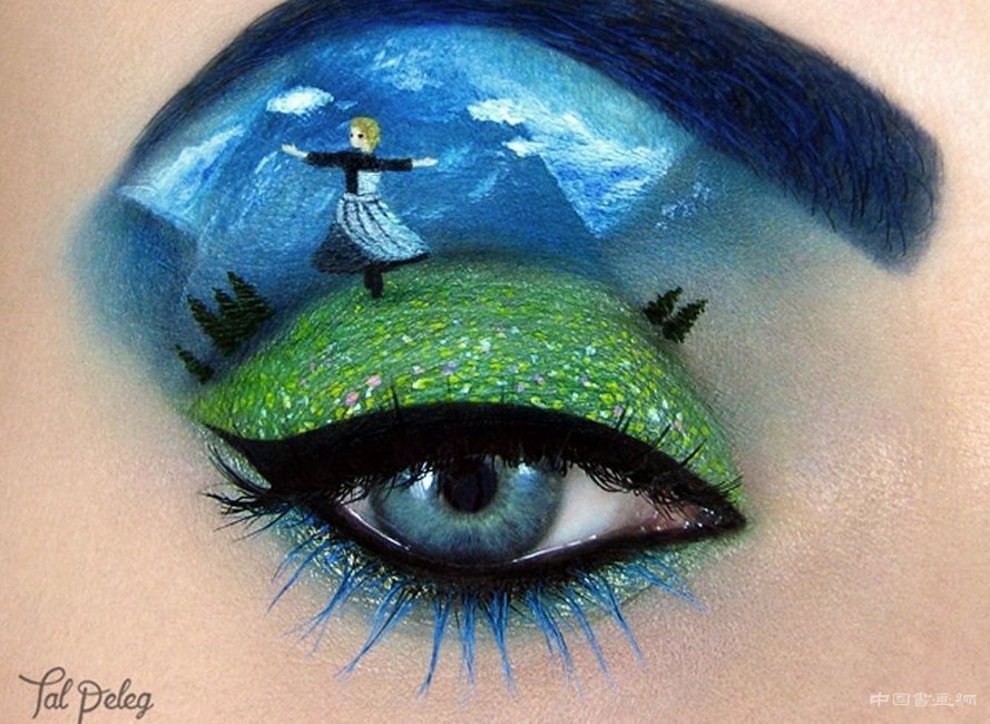 以色列創意彩妝大師眼皮繪制畫作