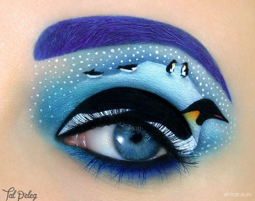 以色列創意彩妝大師眼皮繪制畫作