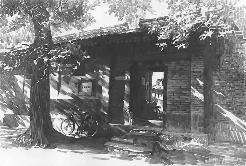 一枝鉛筆很輕，他畫的胡同很沉