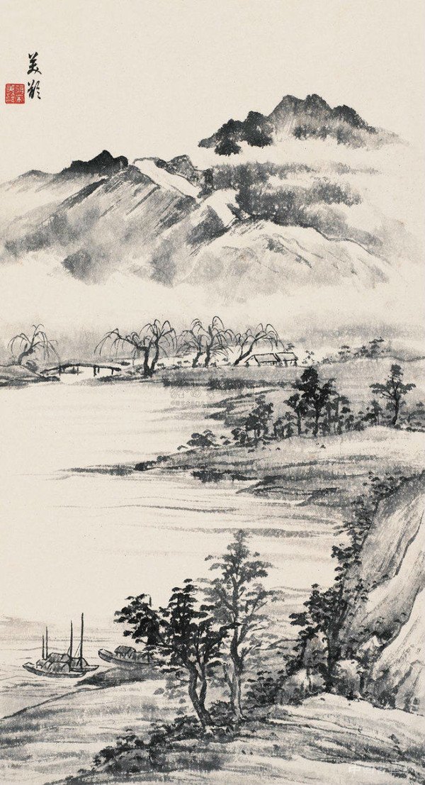 宋美齡的國畫造詣及其山水畫作欣賞