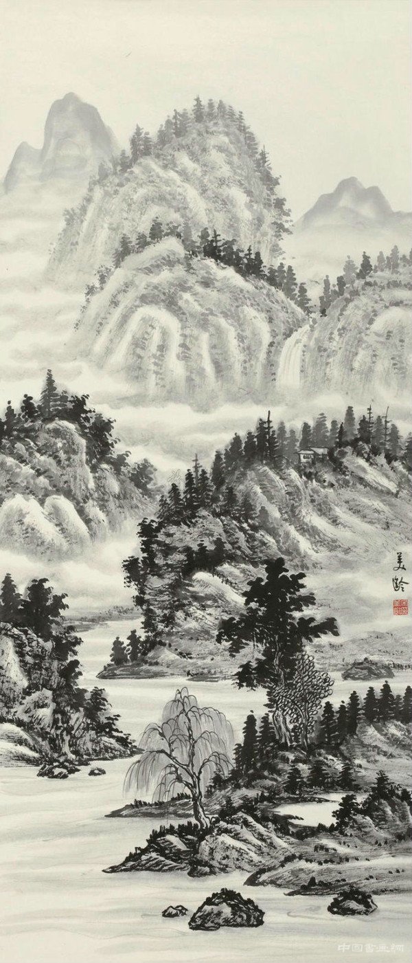 宋美齡的國畫造詣及其山水畫作欣賞