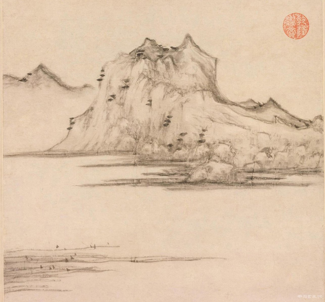 [元] 倪瓚《秋亭嘉樹圖》軸