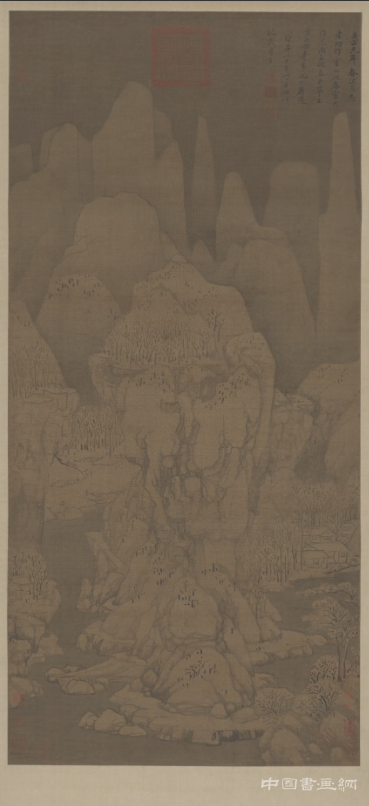 黃公望九峰雪霽圖軸