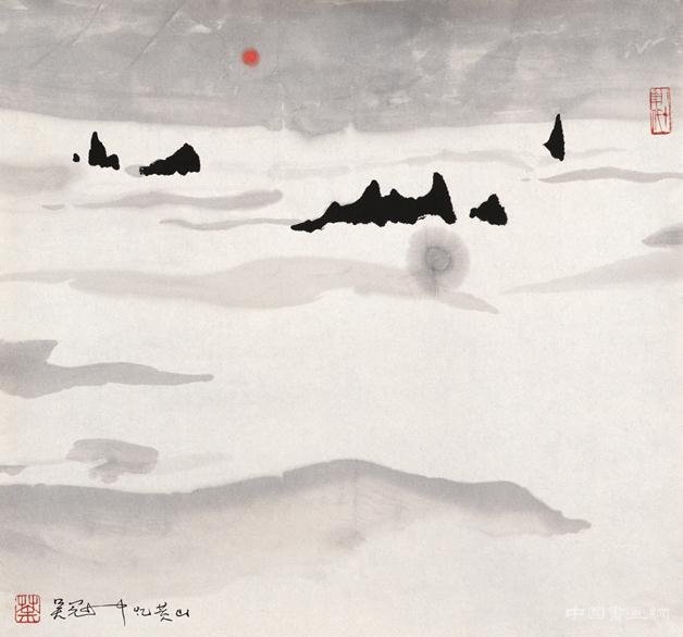 憶黃山 1989年 吳冠中 35×45厘米 國畫 “中國美術館典藏活化系列展——鄉情·吳冠中百年誕辰紀念展”
