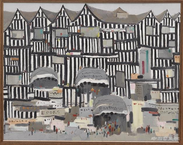 吳冠中 莎士比亞故里 1992年 73x92cm 中國美術館藏 “中國美術館典藏活化系列展——鄉情·吳冠中百年誕辰紀念展”