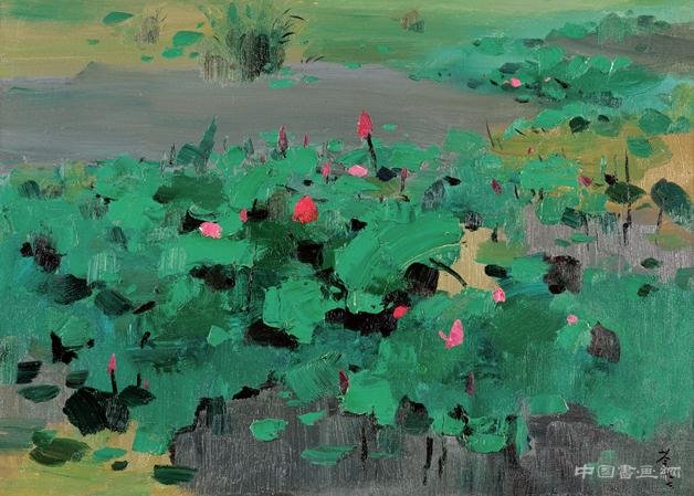 紅蓮 1997年 吳冠中 66×91厘米 油畫 “中國美術館典藏活化系列展——鄉情·吳冠中百年誕辰紀念展”