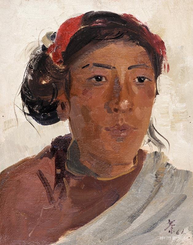 藏民青年 1961年 吳冠中 36×28厘米 油畫 “中國美術館典藏活化系列展——鄉情·吳冠中百年誕辰紀念展”