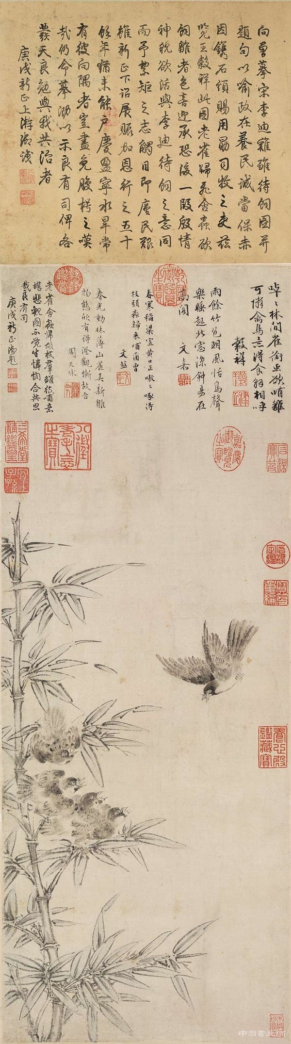 清 王榖祥《春雛得飼圖》軸