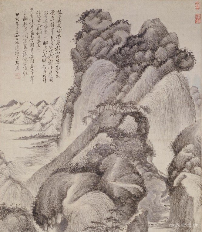 清 吳歷《松壑鳴琴圖》軸