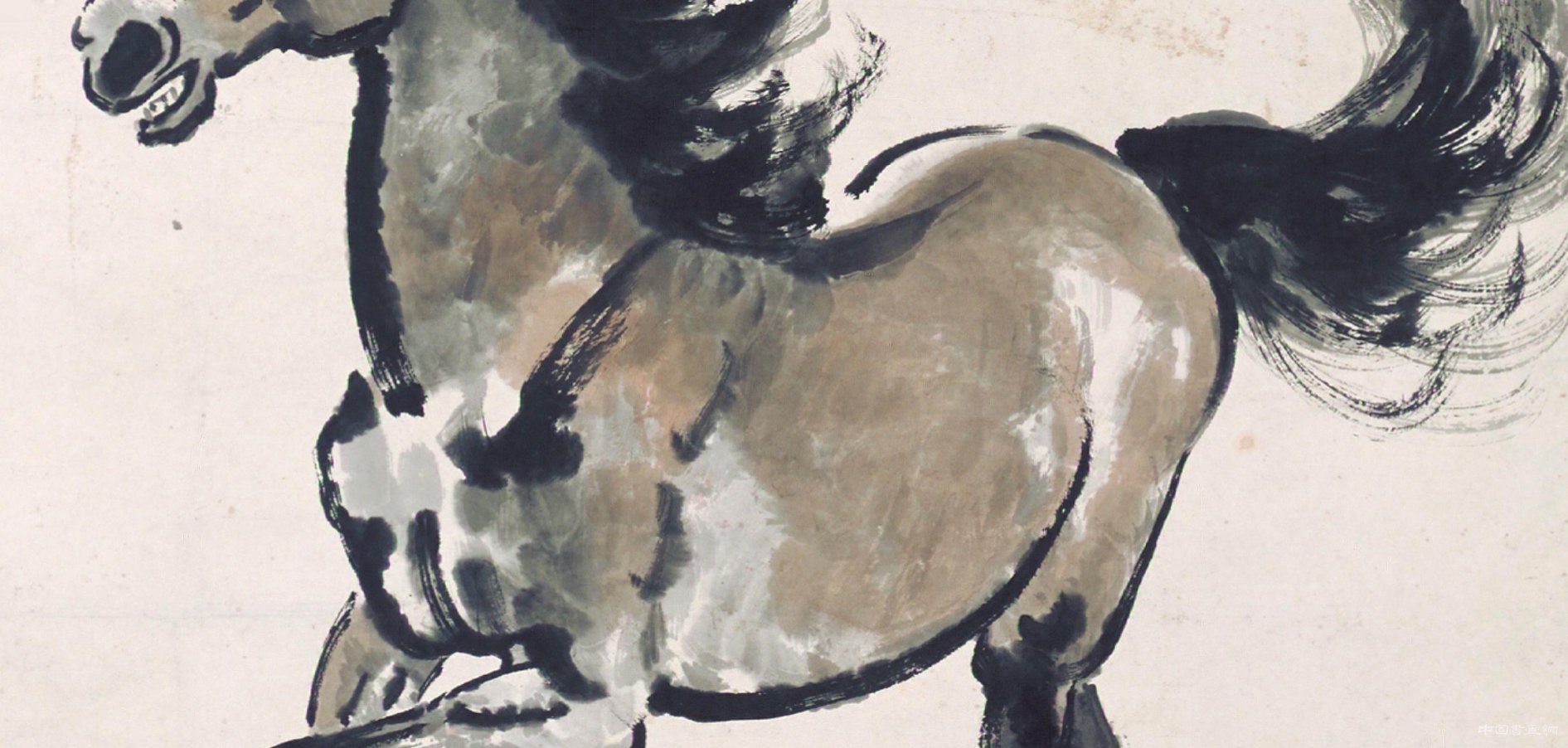 近代 徐悲鴻《騁馬圖》軸