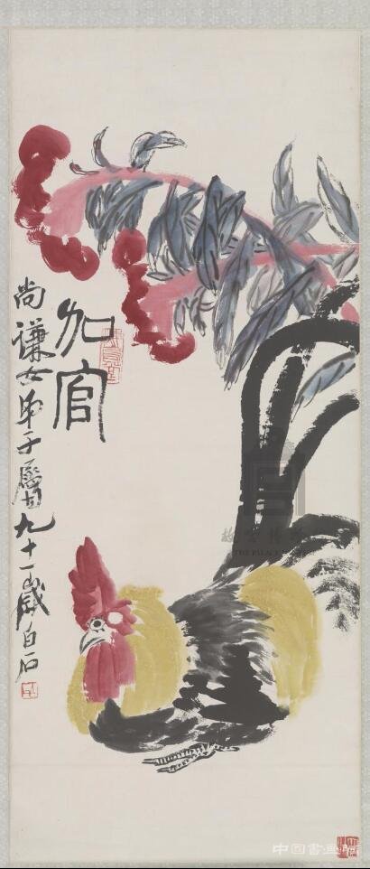 近代 齊白石《加官圖》軸