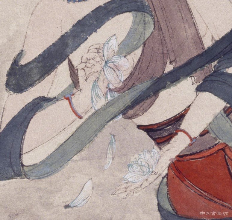 現代 傅抱石《天女散花圖》軸