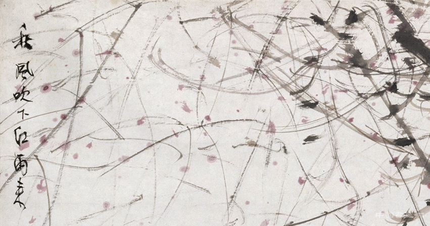 現代 傅抱石《秋風紅雨圖》軸