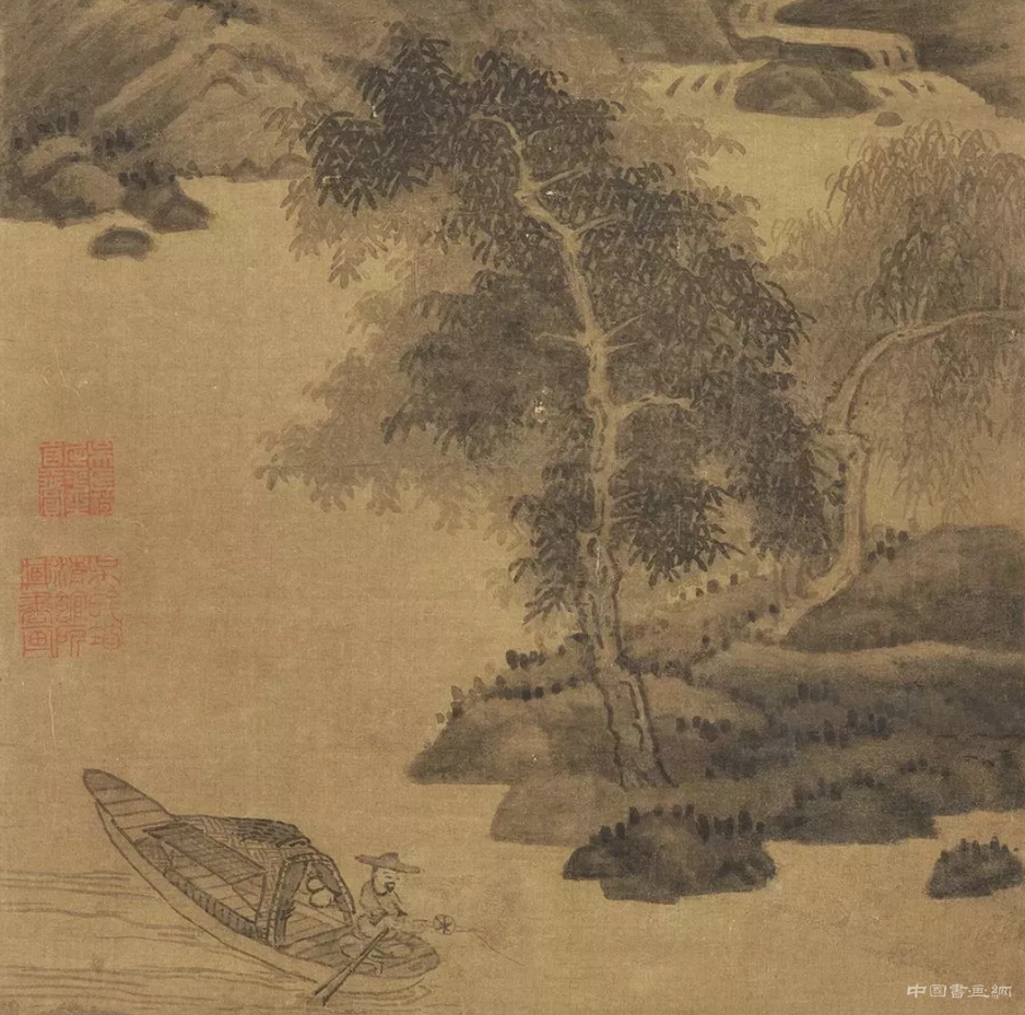 元 吳鎮(zhèn)《漁父圖》軸