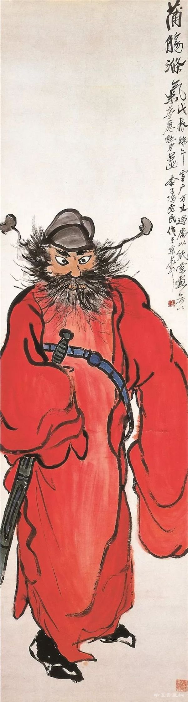 白石筆下憨鐘馗 能驅魑魅能抗“疫”