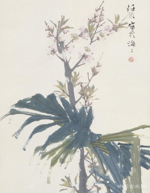 任頤棕櫚雞圖軸