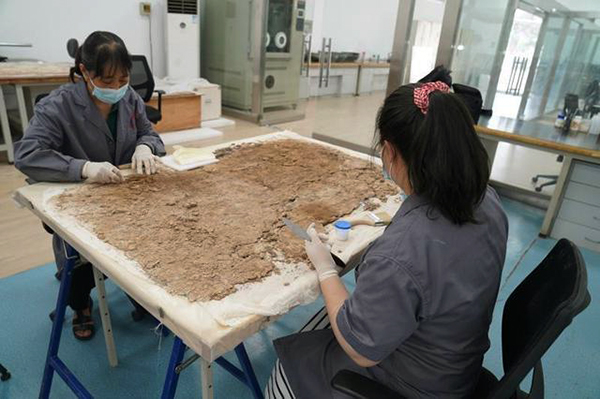 唐高祖李淵重孫墓道壁畫部分修復完