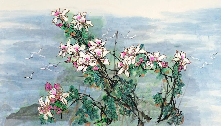 百花齊奏交響樂 爛漫芬芳?xì)廛幇海汗鶎Q的花鳥畫藝術(shù)