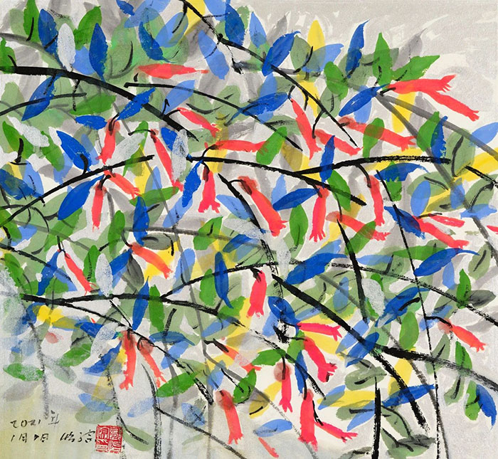 百花齊奏交響樂 爛漫芬芳?xì)廛幇海汗鶎Q的花鳥畫藝術(shù)