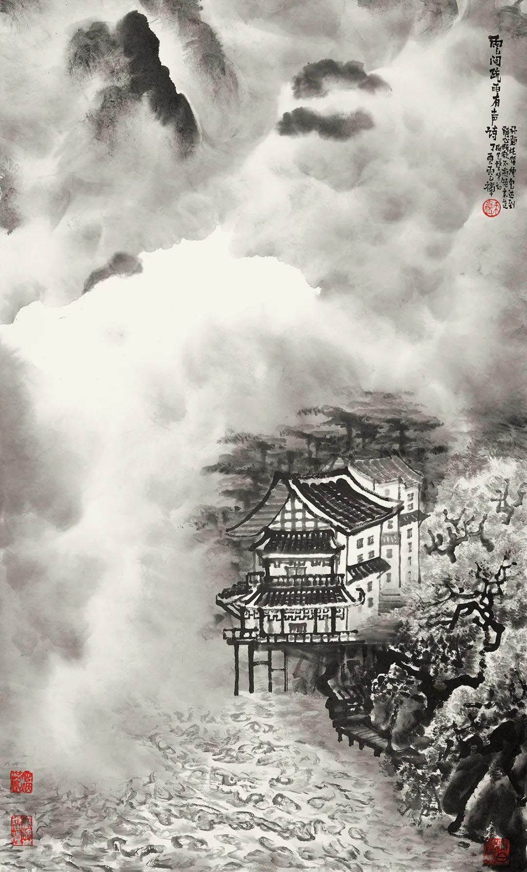 《云間疏雨有聲詩》